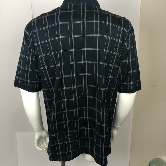 Jos A. Bank Mens Size L Dark Plaid Golf Polo Stay Cool Technology Short Sleeve - Picture 6 of 8